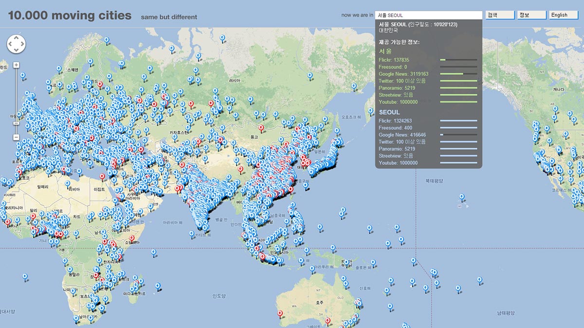 10.000 Moving Cities - Same but Different - Interface