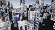 Bird view of Melborne the skyline in VR