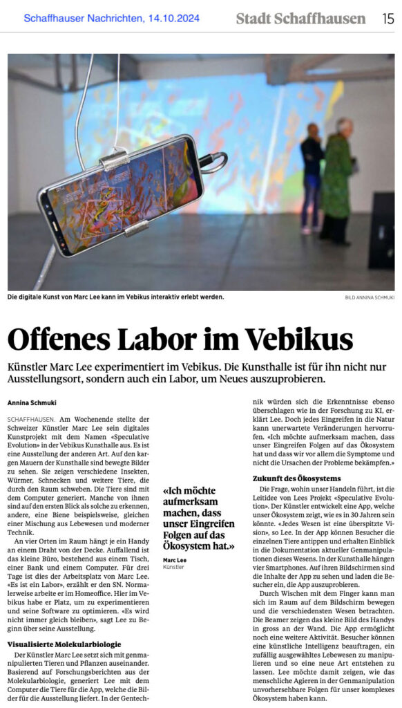 Offenes Labor im Vebikus: Künstler Marc Lee experimentiert im Vebikus. Die Kunsthalle ist für ihn nicht nur Ausstellungsort, sondern auch ein Labor, um Neues auszuprobieren.